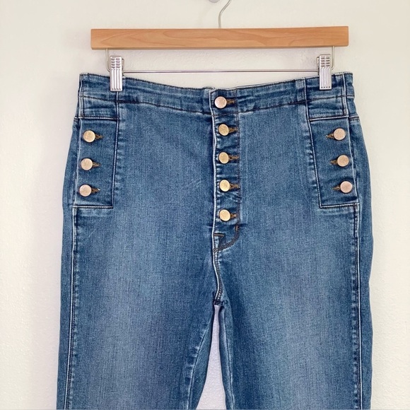 J Brand Natasha Sky High Crop Skinny Jean Button Front Stretch Denim Lovesick 31 - Picture 9 of 16